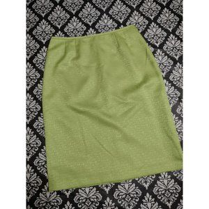 Lesuit Womens Lined Bright Green Skirt Size 10 Waist 32 Length 25